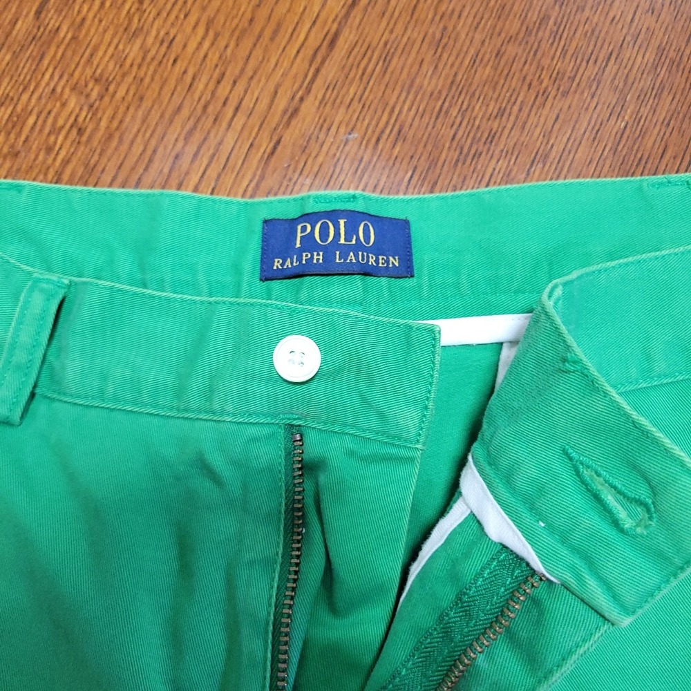 Polo Ralph Lauren Shorts Mens 34 Green Whale Print Cotton Chino Preppy - Picture 7 of 8
